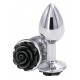 Brinquedo anal leve e cromado projetado para excitação visual e sensual. Feito de alumínio leve e moldado para penetração sem esforço, este plug anal seguro para o corpo tem uma bela decoração de rosas na base. Adequado