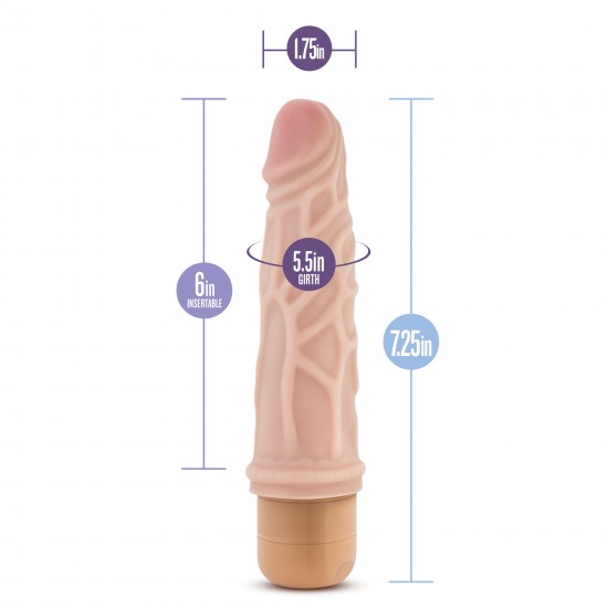 Seja um bom anfitrião e receba de braços abertos o Mr. Skin em sua casa!Vibrador realista com cabeça e corpo proeminente. Com botão rotativo na base para navegar entre as potentes e profundas vibrações multivelocidad