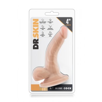 Mini Dildo Realista Curvado c/ Base Sucção Mr. Skin 9cm Pele