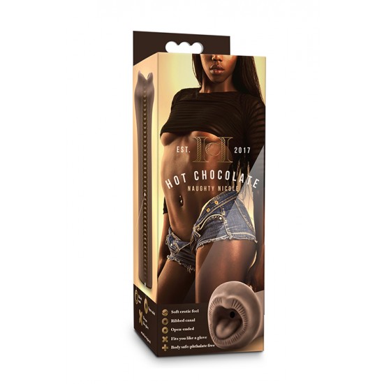 Masturbador Boca Hot Chocolate Naughty Nicole Castanho Este masturbador oferece-lhe uma experiência inesquecível!Inclui um túnel de amor irregular e texturado que lhe vai massajar o pénis enquanto desfruta de um prazer sem igual e, ainda, uma boca extra detalhada para um vis