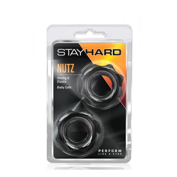 Conjunto 2 Anéis Pénis Nutz Stay Hard Preto