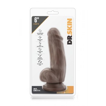 Dildo Realista Dr. Skin Mr Smith Chocolate 11.5cm Castanho