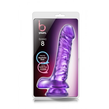Dildo Realista bYours Basic 8 19cm Roxo