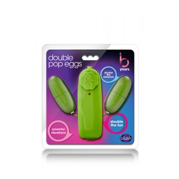 Balas Ovos Vibratórios bYours Double Pop Eggs Lime Verde