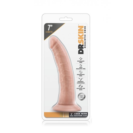 Seja um bom anfitrião e receba de braços abertos o Dr. Skin em sua casa!Dildo realista com cabeça e corpo proeminente. Com forte base de sucção para que possa desfrutar de excitantes aventuras "mãos-livres" e ligeira cur