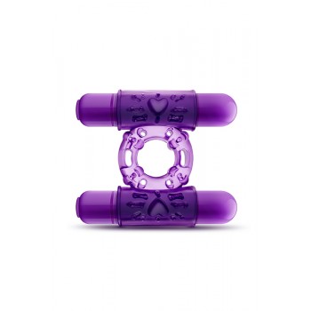 Anel Pénis Dupla Vibração Play With Me Double Play Roxo