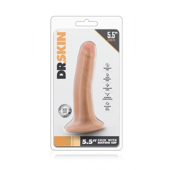 Mini Dildo Realista c/ Base Sucção Dr. Skin 13.5cm Pele