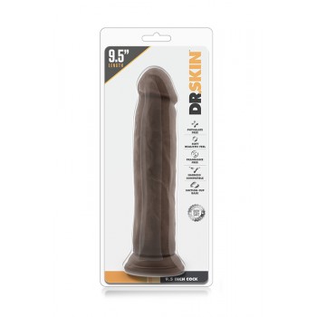 Dildo Realista c/ Base Sucção Dr. Skin Chocolate 22cm Castanho