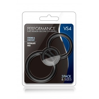 PERFORMANCE VS4 COCK RING SET BLACK