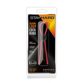 Anel Pénis Loop Regulável Stay Hard Vermelho