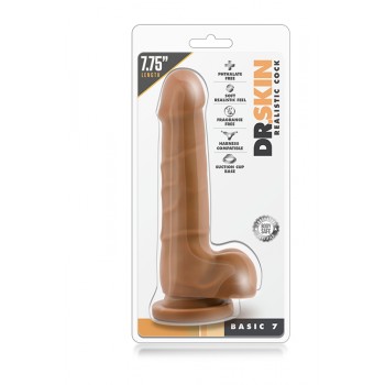 Dildo Realista c/ Escroto Dr. Skin Mocha 14.5cm Latino