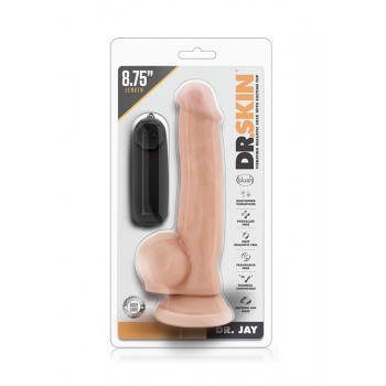 Vibrador Realista c/ Comando Dr. Skin Dr Jay 14.5cm Pele