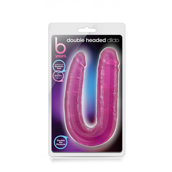 Dildo com duas glandes para uma dupla satisfação!Ideal para dupla penetração com um final mais grosso e outro mais fino, em formato em U, com curvatura rígida para um prazer sem precedentes.Material seguro para o cor