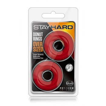 STAY HARD DONUT RINGS OVERSIZED RED