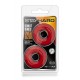 Conjunto 2 Anéis p/ Pénis Stay Hard Donut Oversized Vermelho Os anéis para pénis Stay Hard Donut Oversized podem ser utilizados no pénis e/ou testículos e são feitos a partir do seu material favorito, super flexível e seguro para o corpo, TPE. 20% mais grossos que os clássicos ané