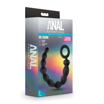 ANAL ADVENTURES PLATINUM SILICONE BEGINNER ANAL BEADS BLACK