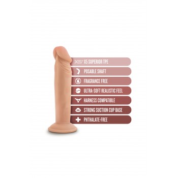 DR. SKIN PLUS 6 INCH POSABLE DILDO VANILLA