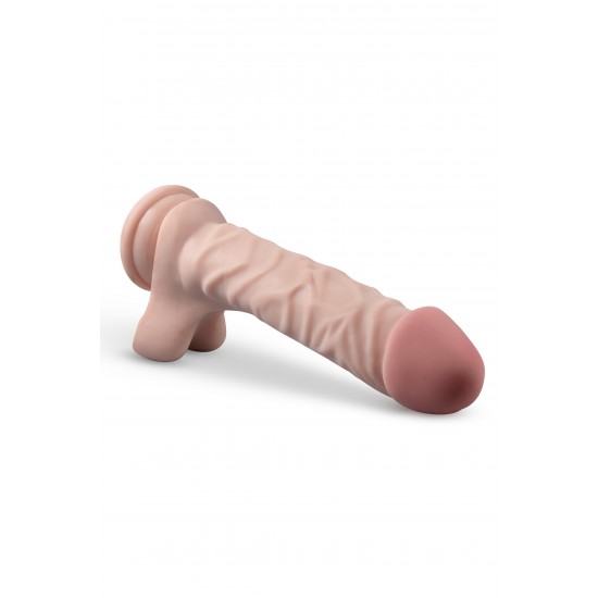 DR. SKIN PLUS 9 POLEGADAS POSABLE DILDO COM BOLAS BAUNILHA Os Dildos Posable Dr. Skin Plus são incrivelmente realistas e vêm com um eixo articulável que mantém a posição desejada dentro do seu corpo para conforto durante o jogo, adaptando-se para o seu prazer. Sensa Feel Pl