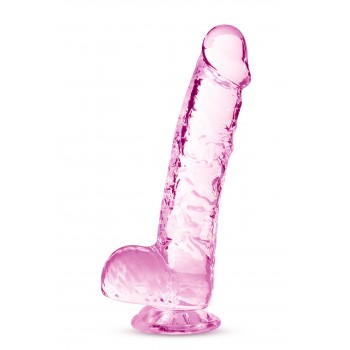 NATURALLY YOURS  6 CRYSTALLINE DILDO  ROSE