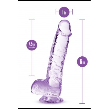 NATURALLY YOURS  6 CRYSTALLINE DILDO  AMETHYST