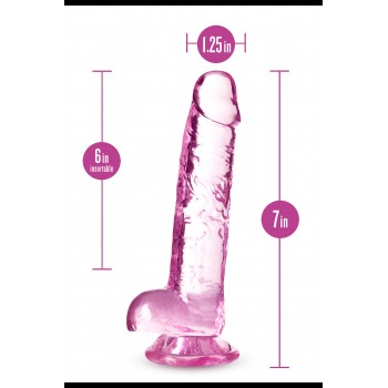NATURALLY YOURS  7 CRYSTALLINE DILDO  ROSE