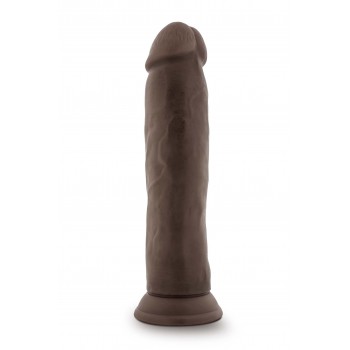 DR. SKIN PLUS 9 INCH POSABLE THICK DILDO CHOCOLATE