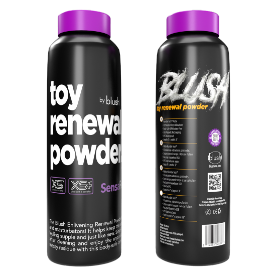 Um pó para refrescar seus brinquedos e masturbadores de TPE/TPR favoritos, mantendo sua textura natural. Gire a tampa e aperte o frasco para facilitar a aplicação. Refresca as propriedades de autolubrificação em brinqued