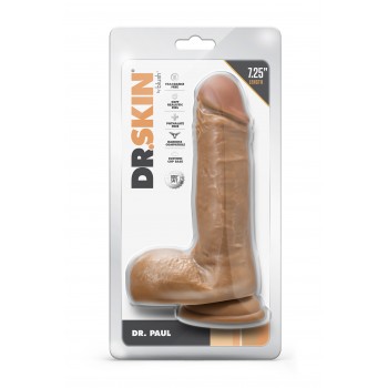 DR. SKIN DR. PAUL 7.25 INCH DILDO WITH BALLS TAN