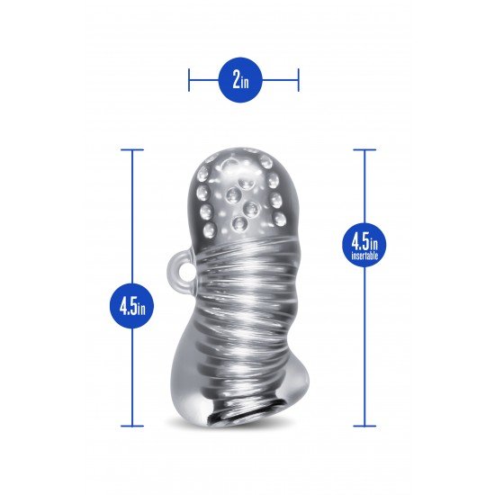 RIZE SQUEEZY masturbador transparente apresenta dois compartimentos texturizados, para experimentares prazer sem igual! Ao aplicar pressão na secção desejada durante a masturbação tens diferentes sensações para tornar o