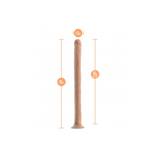 O dildo Dr. Skin de 48 cm é um brinquedo incrivelmente longo e incrivelmente realista, projetado para uma experiência de jogo com a máxima profundidade. É perfeito para quem busca uma experiência profunda e completa, e p