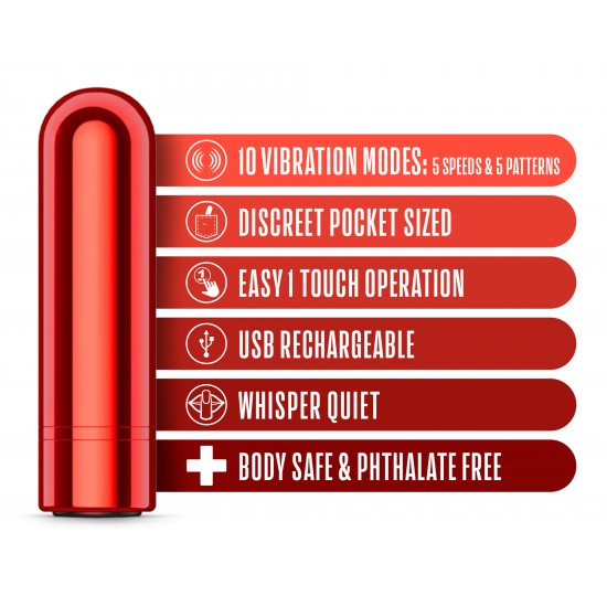 10 modos de vibração de alto desempenho 5 velocidades e 5 padrões vibrador em forma de bala Projetado para proporcionar prazer clitoriano preciso. Discreto e ideal para viagens. Desfrute do seu prazer onde quer que estej