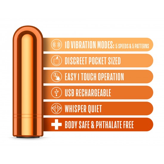 10 modos de vibração de alto desempenho 5 velocidades e 5 padrões vibrador em forma de bala Projetado para proporcionar prazer clitoriano preciso. Discreto e ideal para viagens. Desfrute do seu prazer onde quer que estej