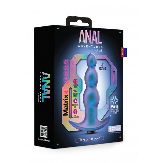 ANAL ADVENTURES MATRIX EXPEDITION PLUG LUNAR BLUE Viaje para uma nova galáxia de prazer cósmico com o Anal Adventures Matrix Expedition Plug! O Expedition Plug é perfeito para treinamento anal, com três contas em tamanhos progressivos que permitem que você brinque no se