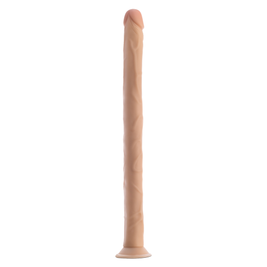 O dildo Dr. Skin de 48 cm é um brinquedo incrivelmente longo e incrivelmente realista, projetado para uma experiência de jogo com a máxima profundidade. É perfeito para quem busca uma experiência profunda e completa, e p