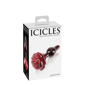 Plug Anal Vidro Icicles No76 6cm Vermelho