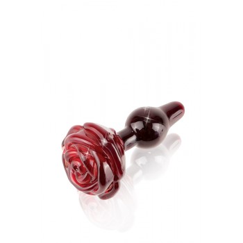 Plug Anal Vidro Icicles No76 6cm Vermelho