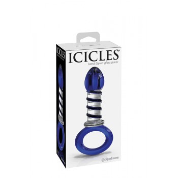 Plug Anal Vidro Icicles No81 9.8cm Azul