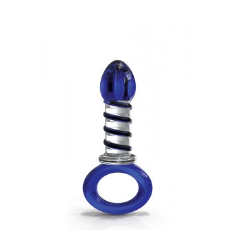 Plug Anal Vidro Icicles No81 9.8cm Azul