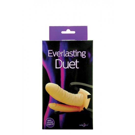  Este Strap on duplo masculino, tem o interior oco para colocar o seu pénis e um penetrador anal que imita a realidade para assim satisfazer todos os seus desejos.