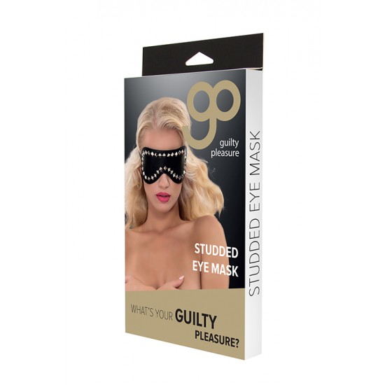 Adicione ainda mais aos seus momentos de aventuras eróticas!Venda para olhos em material de aspecto de pele, decorada com tachas e uma banda elástica.