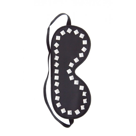 Adicione ainda mais aos seus momentos de aventuras eróticas!Venda para olhos em material de aspecto de pele, decorada com tachas e uma banda elástica.