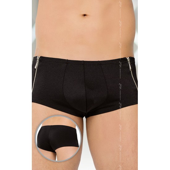 Boxer com fechos Preto M Mostre-se mais!Boxers curtos em tecido confortável e elástico, com dois fechos na frente.