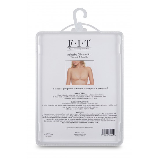 Sutiã de silicone adesivo FIT (Tecnologia de Melhoramento da Figura) com bojo A, B, C ou D, preto, lavável e reutilizável. Aplicável para:  Sem encostoDecote profundoSem alçasÀ prova de suor Instruções: Pele li