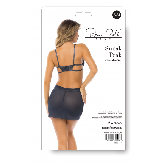 Conjunto de chemise. O conjunto ultra feminino e sedutoramente sensual que você pode ter! Nossa coleção Sneak Peak apresenta renda delicada como uma teia de aranha por toda a peça, com alças cuidadosamente desenhadas e l