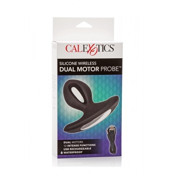 Plug Anal Probe Dual Motor c/ Vibração Silicone Preto