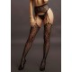 Suspender Leopard Pantyhose - Black - O/S Suspender Leopard Pantyhose - Black - O/S