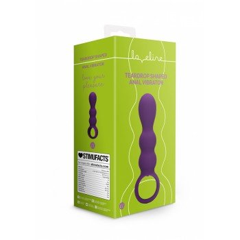  Teardrop Shaped Anal Vibrator - Clear Purple
