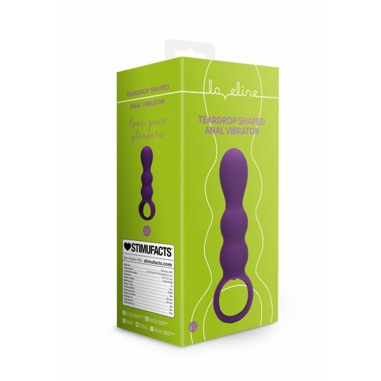  Teardrop Shaped Anal Vibrator - Clear Purple
