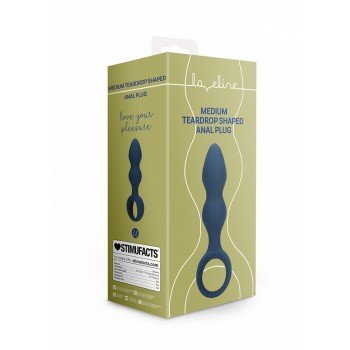  Teardrop Shaped Anal Plug - Medium - Baltic Blue
