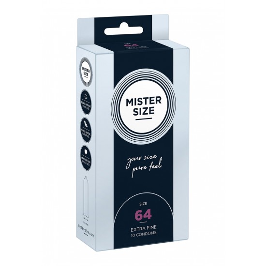 Com o MISTER SIZE 64 você tem o preservativo que lhe dá uma sensação de bem-estar total. Beliscões,beliscar e a sensação de que sua masculinidade está sendo sufocada agora são história! A partir deagora começa o puro pra
